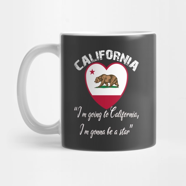 Bear Flag, Flag of California, Grizzly bear, “I’m going to California, I’m gonna be a star.” by egygraphics